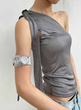 朋克风百搭开口宽面手镯