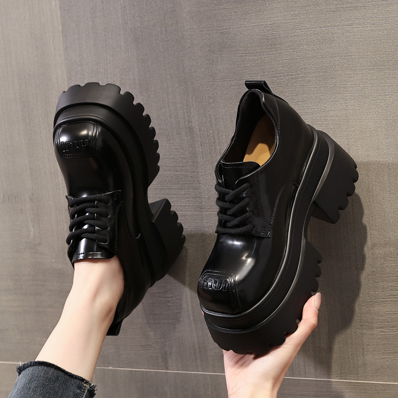 ZFCQ厚底内增高小皮鞋女款真皮2025秋小个子高跟方头白色休闲单鞋,淘宝优惠券,粉丝福利购,淘宝优惠卷