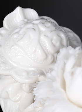 艺术花陶瓷花白瓷手工捏花福到如意乔迁新居纪念品定制工艺品摆件