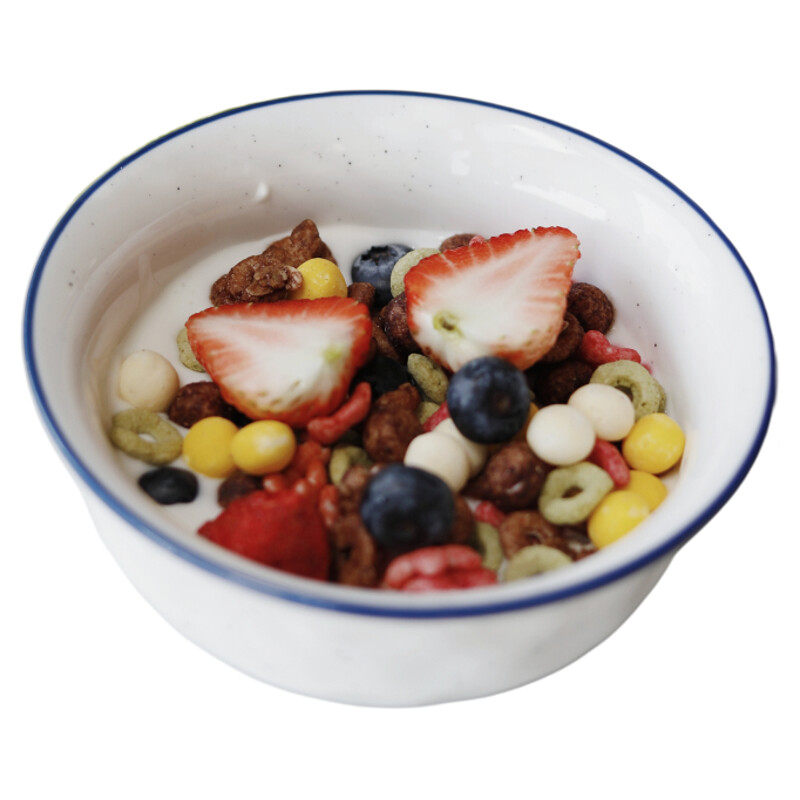 韩国EPOK蓝边小雀斑餐具椭圆盘深盘饭碗沙拉碗手工陶瓷泼墨简约风