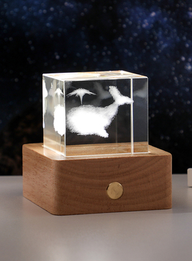 创意小王子水晶小夜灯摆件