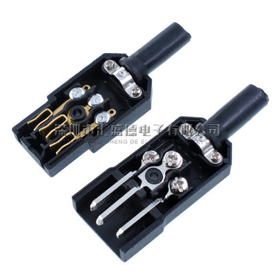 电动车品字插座三孔ac电源插头c13 C14免焊10a对接头公母 虎窝淘