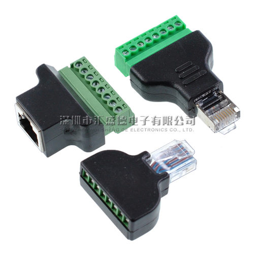 RJ45转8pin端子网络延长接头免焊 8P8C转端子RJ45转8位端网络直通 - 图0