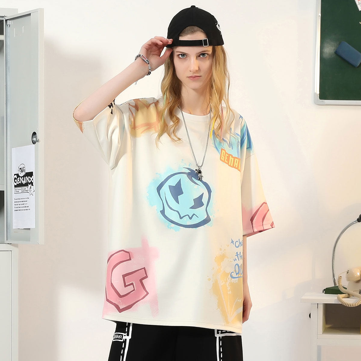 genanx闪电潮牌短袖男个性印花t恤 genanxT恤