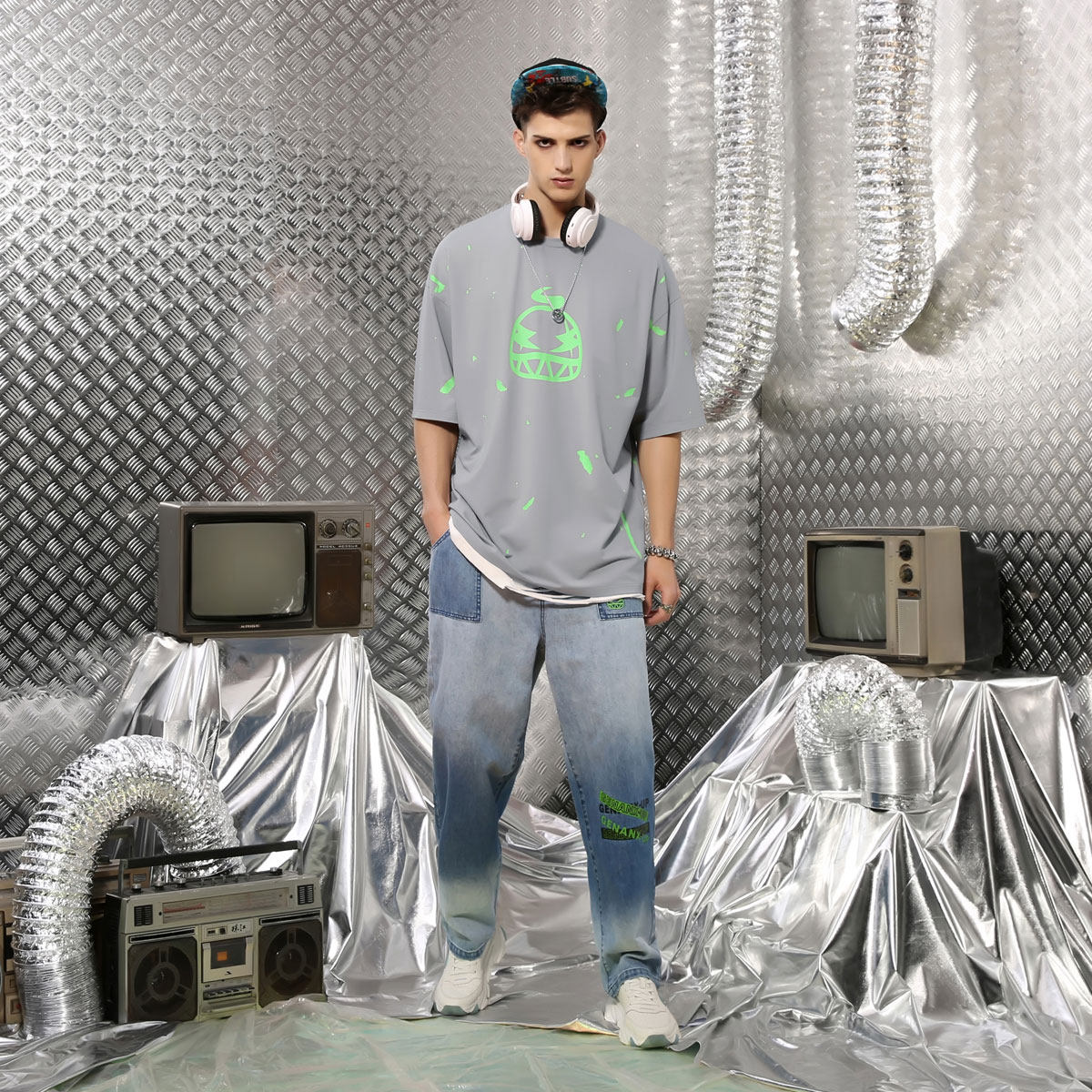 genanx闪电潮牌圆领短袖男2020 t恤 genanxT恤