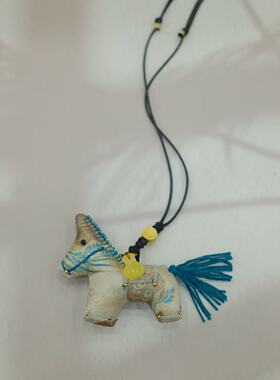 新中式桑蚕丝宋锦小马项链女款