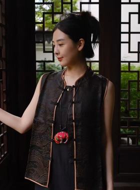 真丝香云纱大象项链新中式国风