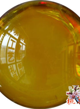 水晶球黄色20厘米桌面摆件