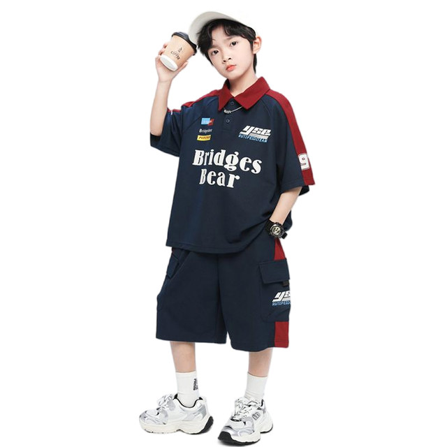Boys Summer POLO Shirt Suit Summer Sleeve Short Sleeve Cool and Handsome