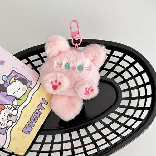 可爱毛绒长尾巴猫钥匙扣挂件软夫夫玩偶公仔书包挂饰配饰闺蜜礼物 - 图3