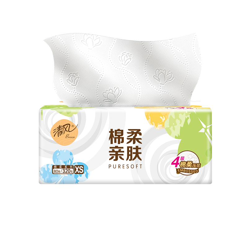 清风纸巾抽纸4层加厚纸抽大包家用实惠装餐巾纸卫生纸面巾纸抽纸