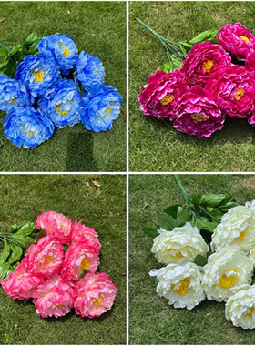 把束牡丹花地排花桌面摆设花