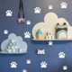 Ins style cute footprints, waterproof tiles, floor tiles, special stickers to fill holes, anti-collision glass stickers, wall coverings