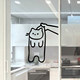 Pick up the kitten, cute animal, dog, interesting creative wall sticker, shop kitchen sliding glass door, advanced anti-collision