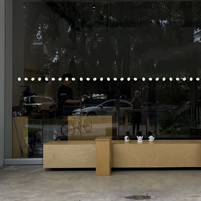 咖啡豆简约玻璃门防撞腰线贴纸 咖啡店办公室休息区玻璃橱窗贴纸,淘宝优惠券,粉丝福利购,淘宝优惠卷