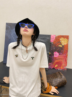 mona同款短款项链女choker锁骨链圆环吊坠黑白撞色珍珠网红饰品