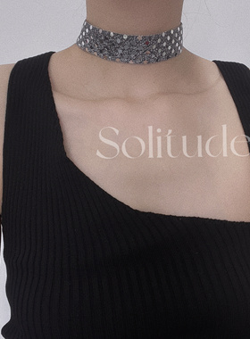原创手工choker亮片项圈超闪颈链网纱锁骨链高级ins风饰品
