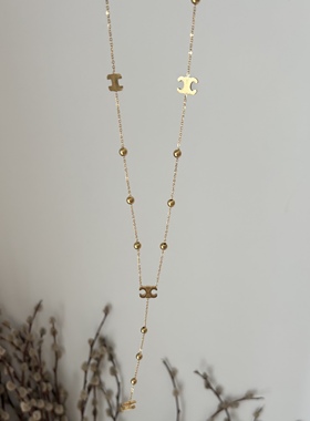 主播各种搭配的长款项链毛衣链