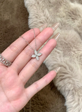 不掉色！纯银四叶草项链锁骨链