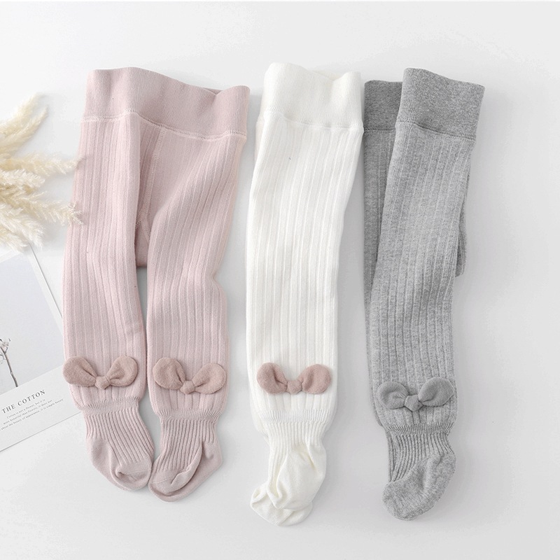 婴儿连裤袜冬款加厚大PP宝宝打底裤袜加绒纯棉保暖连脚女童连体袜 - 图0