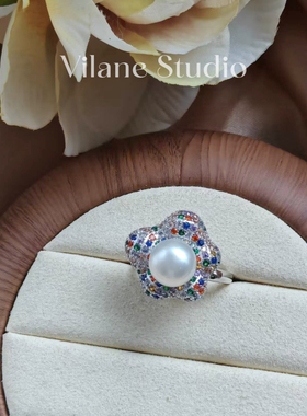 海水澳白多彩多巴胺纯银开口戒指9.39