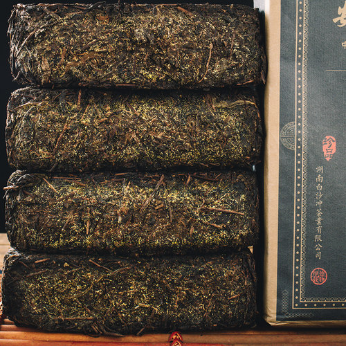 送茶刀 金花黑茶湖南黑茶安化黑茶叶正品安华黑茶茯砖茶1000g - 图2