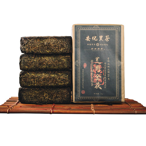 送茶刀 金花黑茶湖南黑茶安化黑茶叶正品安华黑茶茯砖茶1000g - 图3