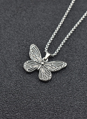 2015新款钛钢蝴蝶项链女冷淡风
