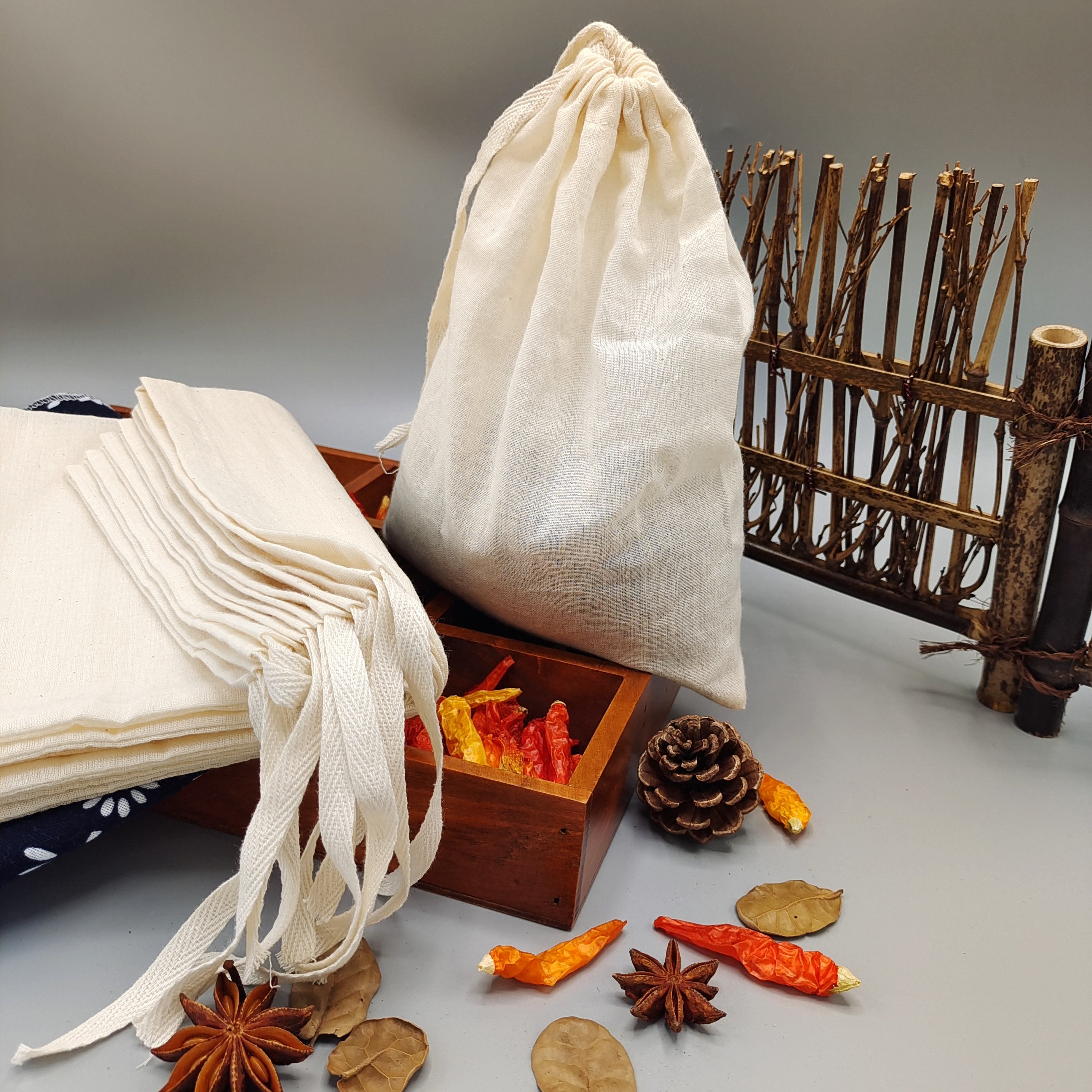 加厚10个20*25纯棉纱布袋艾叶泡澡中药敷药包煎药调料卤料挤菜袋,淘宝优惠券,粉丝福利购,淘宝优惠卷