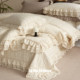 French linen and linen wide-brimmed French bed cover three-piece set can be matched with quilt cover, summer quilt, tatami and large kang cover