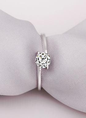 沁缘八心八箭仿真生日礼物银戒指