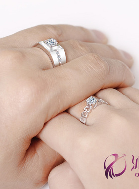 情侣戒指银饰品生日礼物