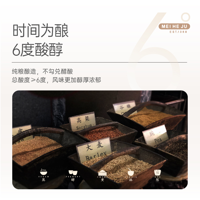 【美和居-始于1368】饺子专用醋山西特产老陈醋6度0添加剂500ml - 图2