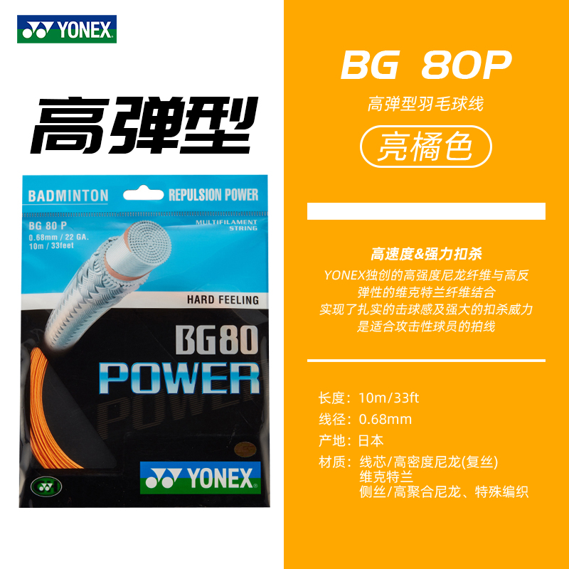 YONEX尤尼克斯羽毛球线高弹NBG98网线拍线BG66UM/80P/AS/TCR/XB63-图1