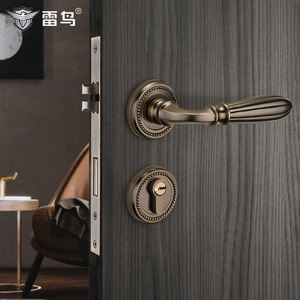 雷鸟美式房门锁室内卧室家用通用型实木门锁仿古分体静音磁吸锁具