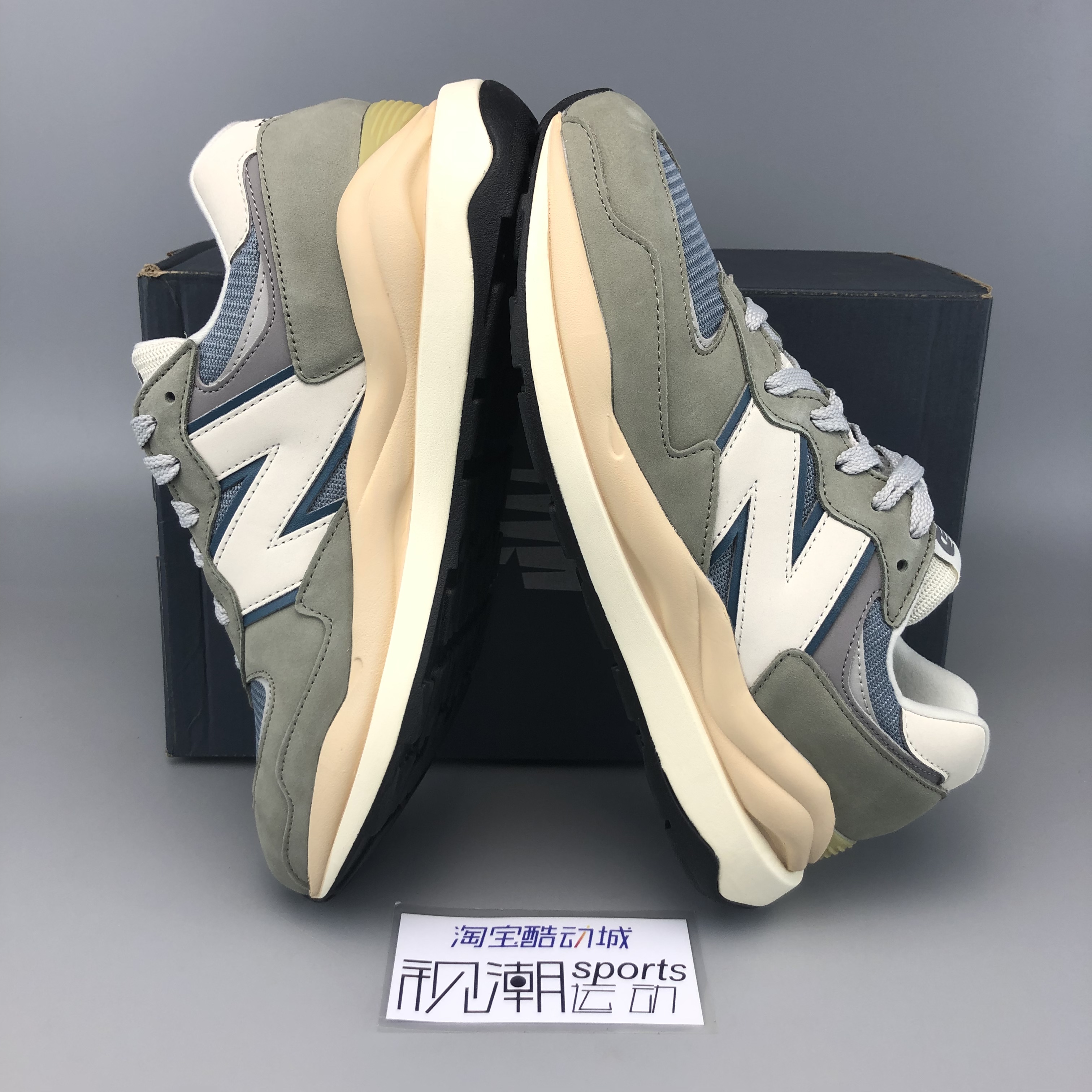 New Balance NB5740系列蓝绿男女轻便复古低帮休闲跑步鞋M5740LLG - 图0