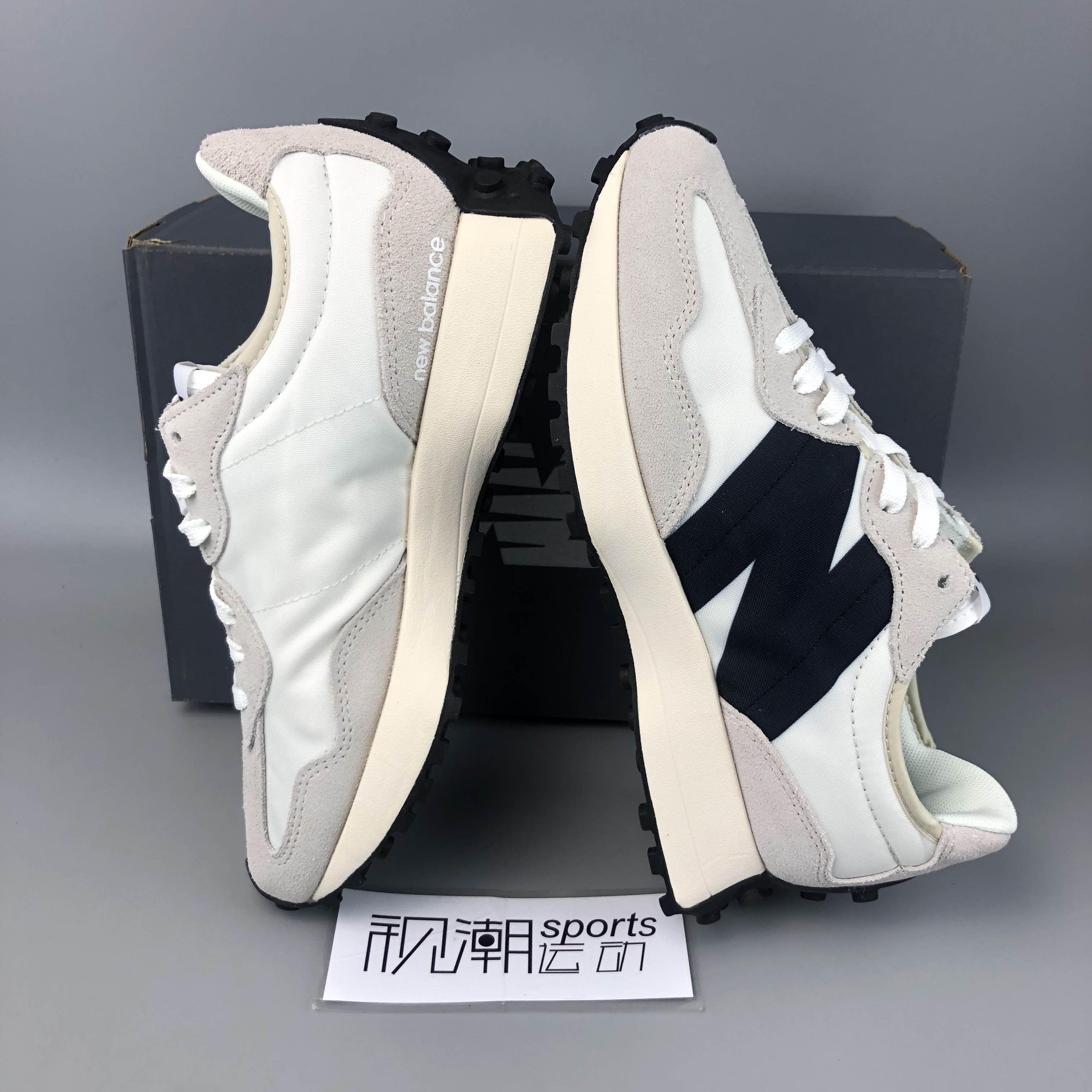 New Balance NB327米灰男女复古增高老爹鞋运动休闲跑鞋MS327FE - 图0