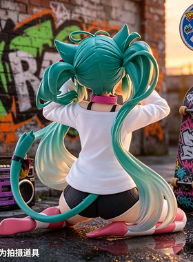初音猫耳短袖睡衣初音手办二次元景品模型动漫美少女桌摆件礼物