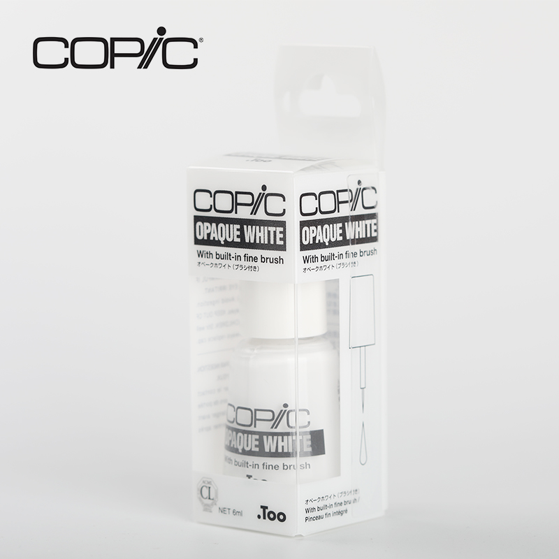 日本copic Opaque White白色颜料修白液水彩高光墨水6ml10m - 图0