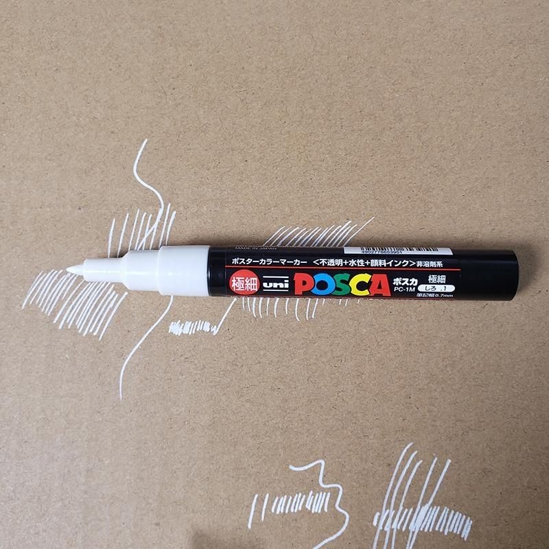 三菱UNI POSCA PC-1M丙烯马克笔0.7mm极细高光笔水性广告笔涂鸦笔-图1