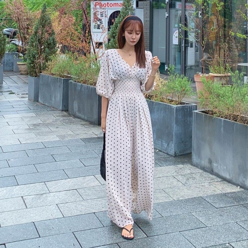 女款正品别致潮流基础款圆点连身裤 cafe24海外连体衣/裤