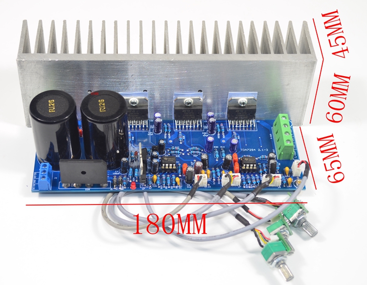 发烧级TDA7294 2.1声道HiFi超低音炮功放板 成品板 带散热测试好 - 图0