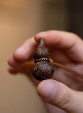 诗予饰奇楠沉香手工葫芦项链礼物