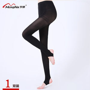 梦娜踩脚连裤袜天鹅绒九分春季打底裤单加裆中厚款防勾丝裤袜黑色