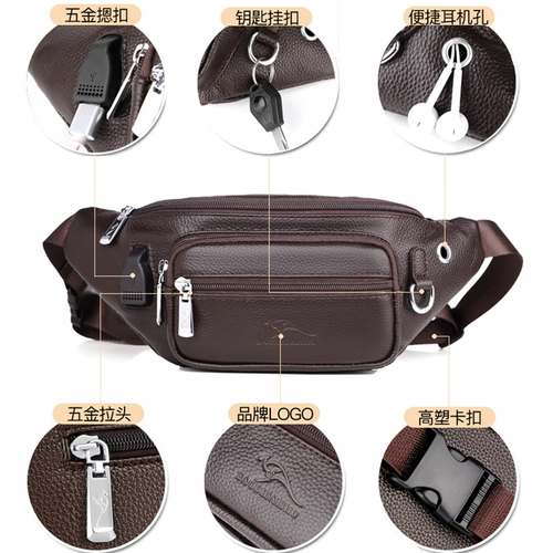 Кожаная поясная сумка, универсальная вместительная и большая нагрудная сумка, сумка через плечо, из натуральной кожи, воловья кожа