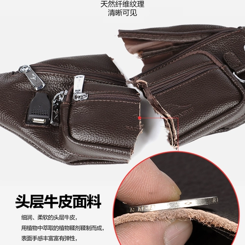 Кожаная поясная сумка, универсальная вместительная и большая нагрудная сумка, сумка через плечо, из натуральной кожи, воловья кожа