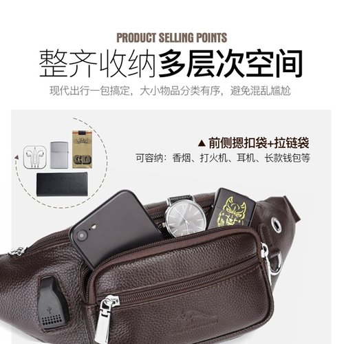 Кожаная поясная сумка, универсальная вместительная и большая нагрудная сумка, сумка через плечо, из натуральной кожи, воловья кожа