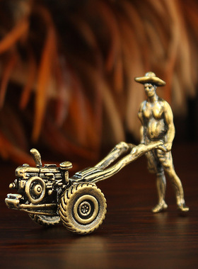 纯铜复古拖拉机摆件家居客厅