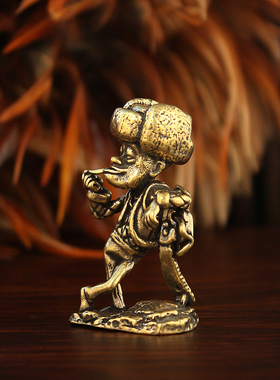 熊出没电锯光头强迷你黄铜摆件