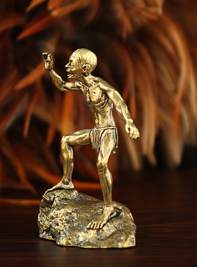 黄铜指环半兽人摆件复古做旧